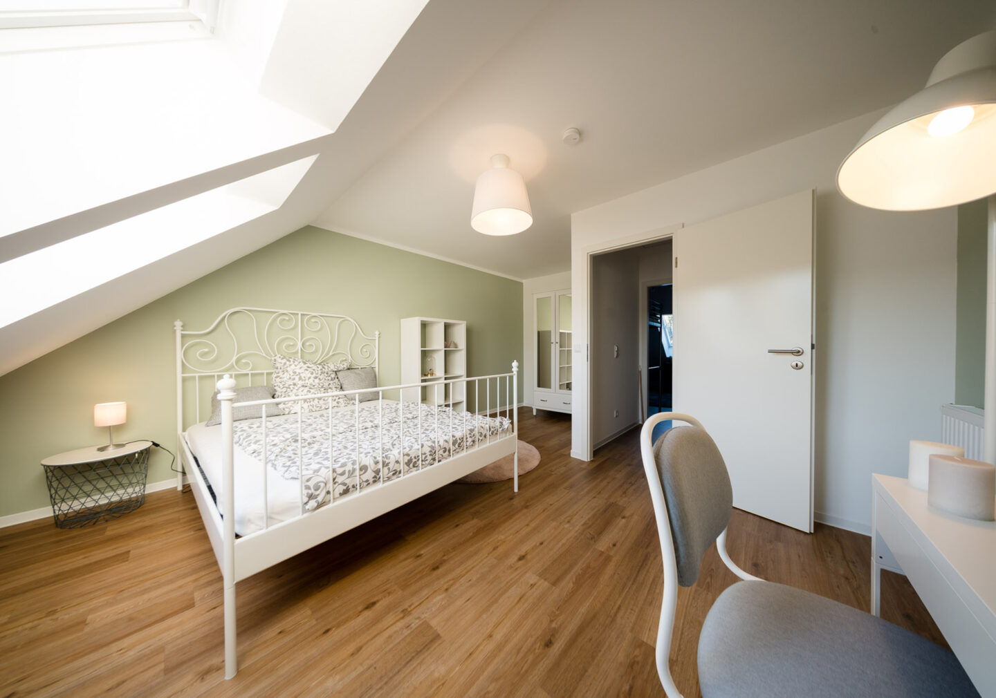 Schlafzimmer in einem Musterhaus