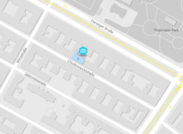 Karte mit BHKW für Quartierstrom in Chodowieckistraße 7