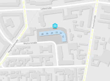 Karte mit BHKW in Neptunstraße 21-26