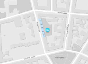 Karte mit BHKW für Quartierstrom in Knaackstraße 60-68