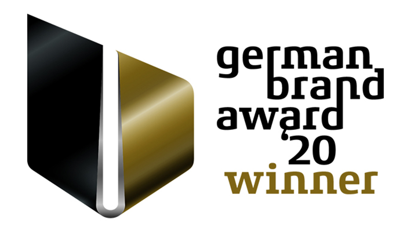 Das gold-schwarze Logo des German Brand Awards.
