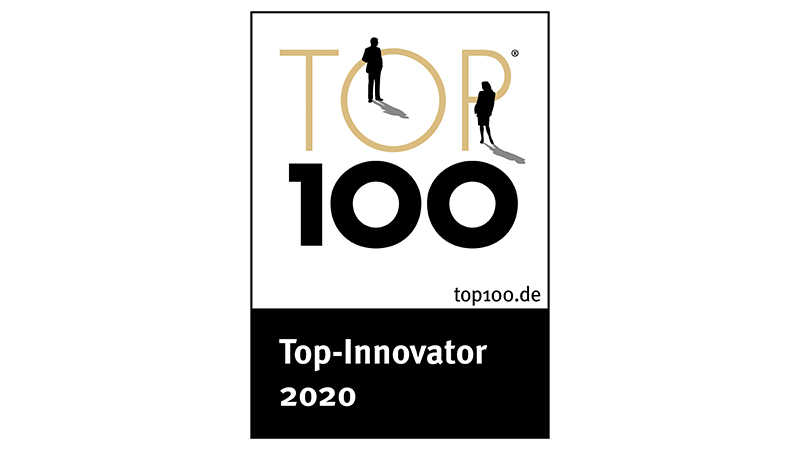 Das Logo von dem Innovationswettbewerb TOP 100.