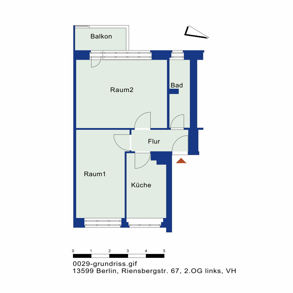 تصویر Helle 2-Zimmer-Wohnung mit Balkon u. Tageslichtbad ab SOFORT–WBS-Berechtigung (bis 140) erforderlich