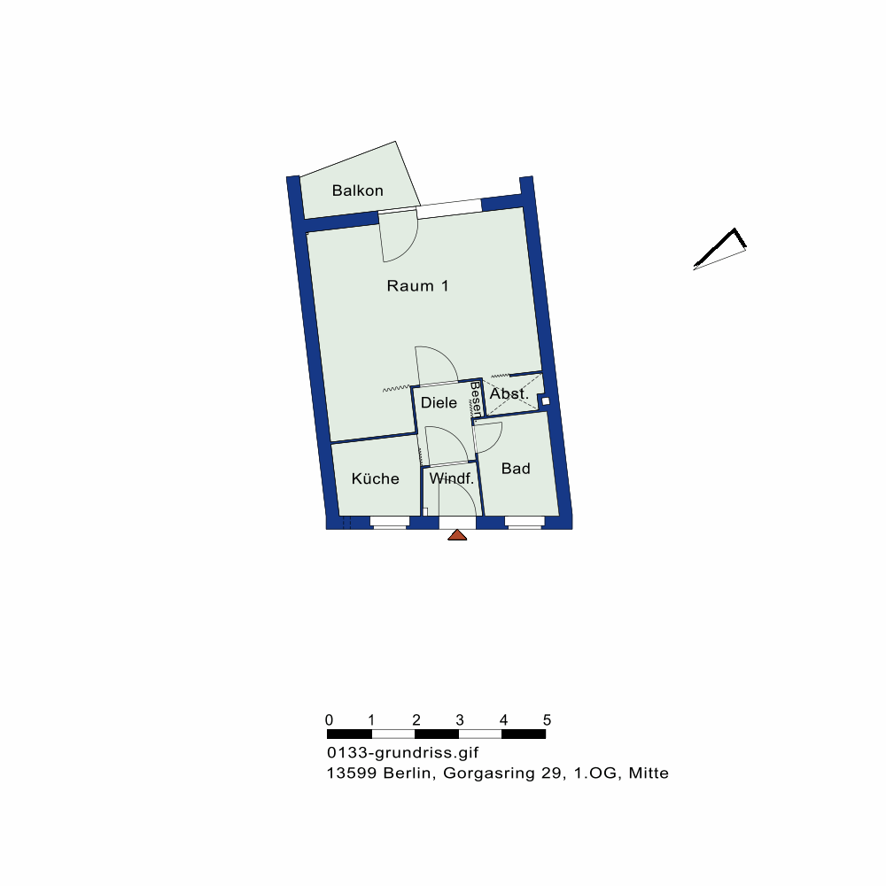 تصویر Helle 1-Z.-Wohnung mit Balkon und Tageslichtbad für Selbstrenovierer–WBS-Berechtigung (100 bis 140)