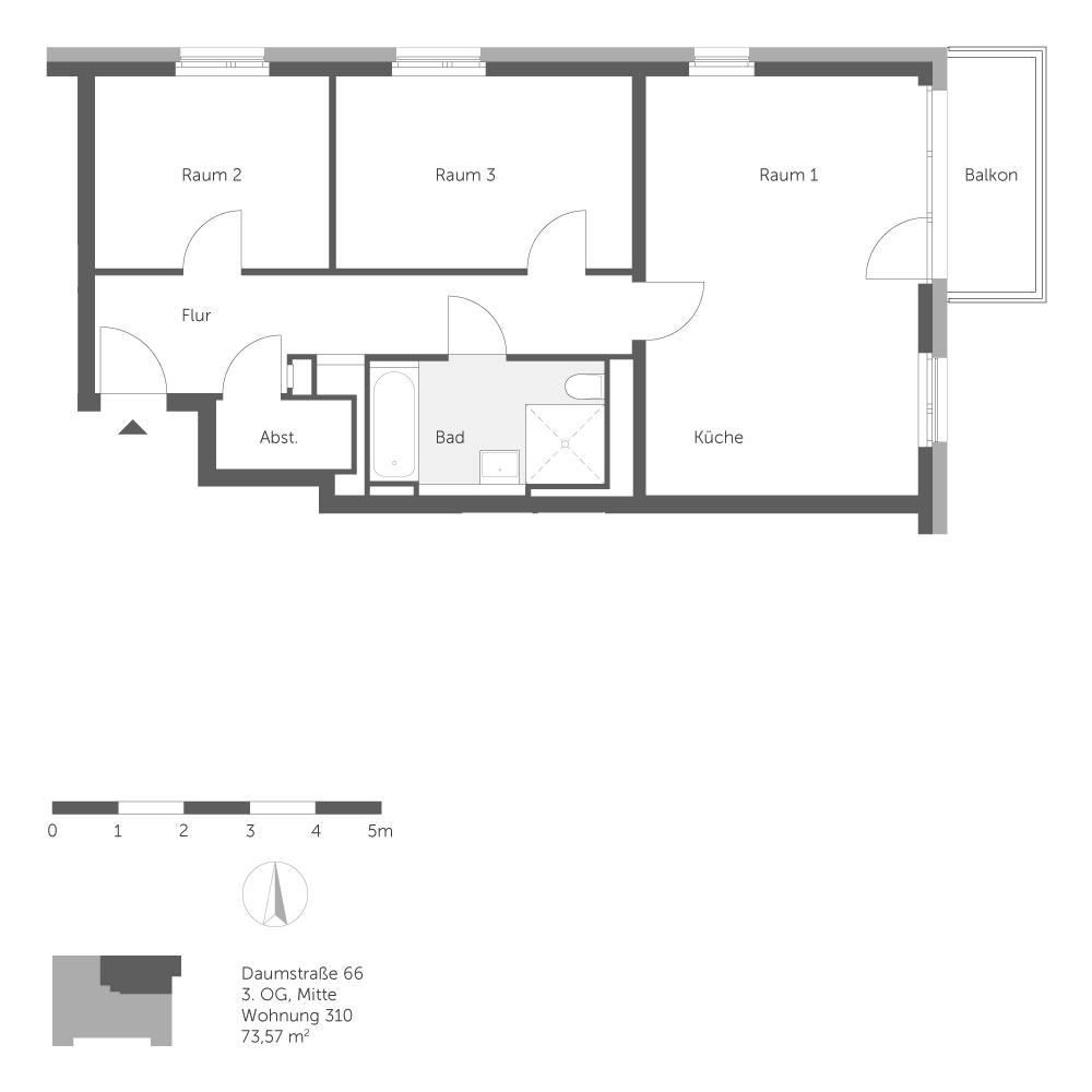 تصویر Nebauwohnung im Erstbezug mit Fußbodenheizung und Balkon / WBS 220 erforderlich
