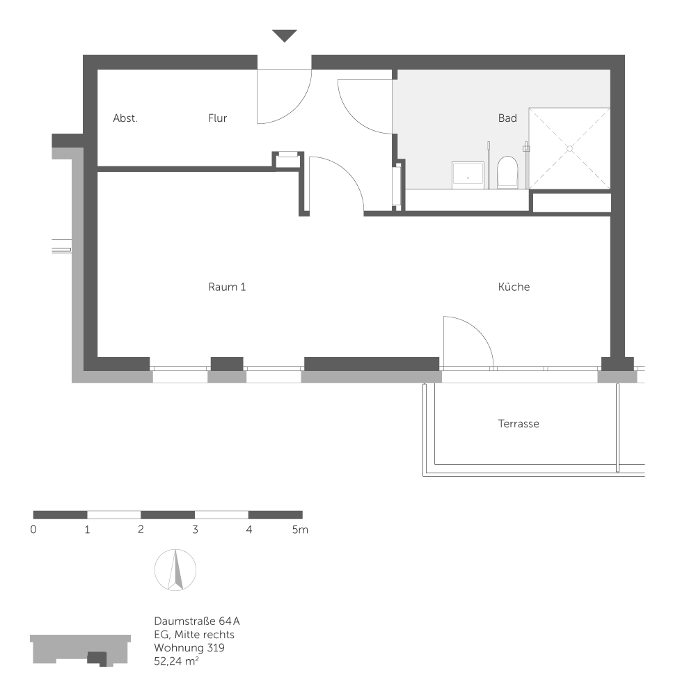 تصویر rollstuhlgerechte Neubauwohnung mit Fußbodenheizung und Balkon/WBS für Rollstuhlnutzer erforderlich