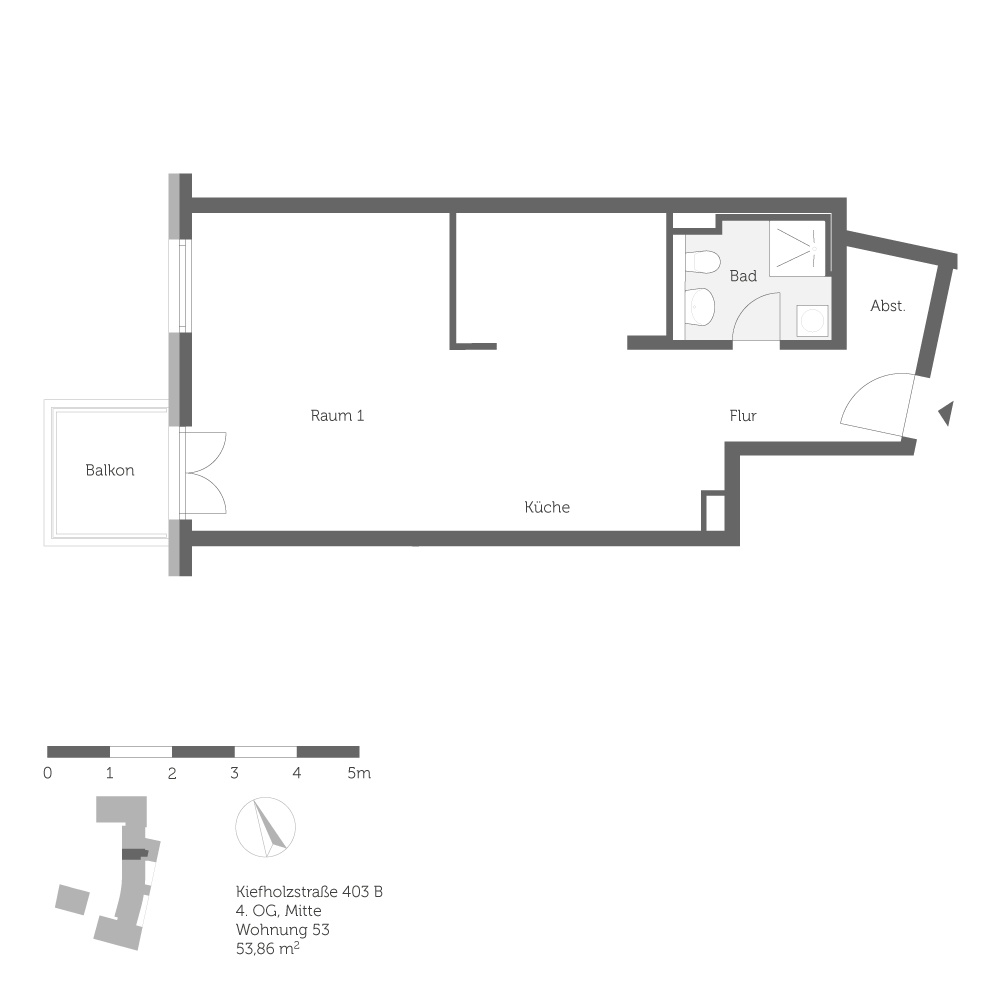 تصویر 1 Zimmerwohnung zum selber gestalten!