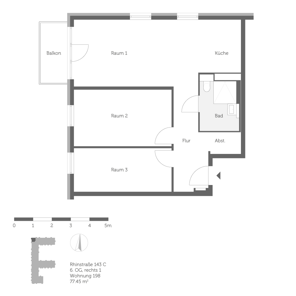 تصویر Neubauwohnung mit Balkon im Zweitbezug in Lichtenberg (nahe IKEA) ab sofort neu zu vermieten