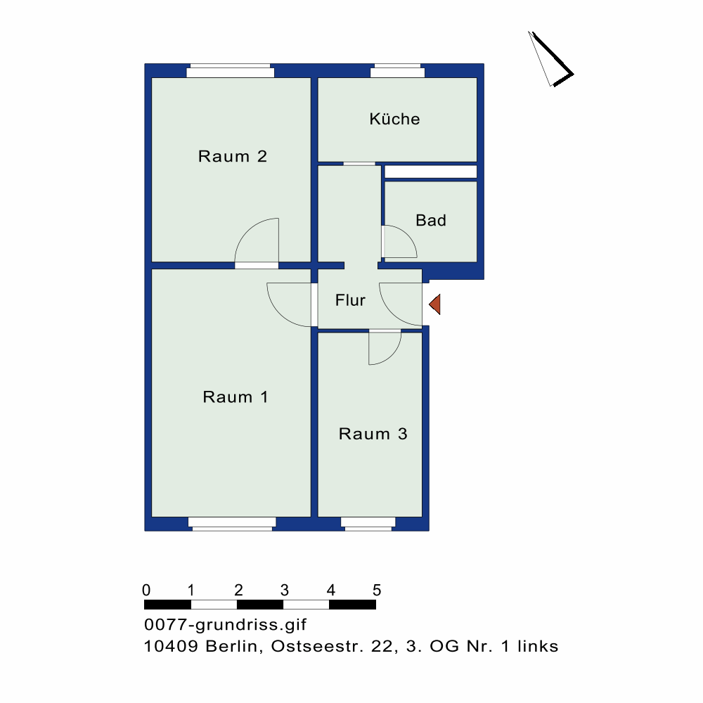 تصویر 2,5 Zimmer ohne WBS · Ostseestr. 22, 10409 Berlin