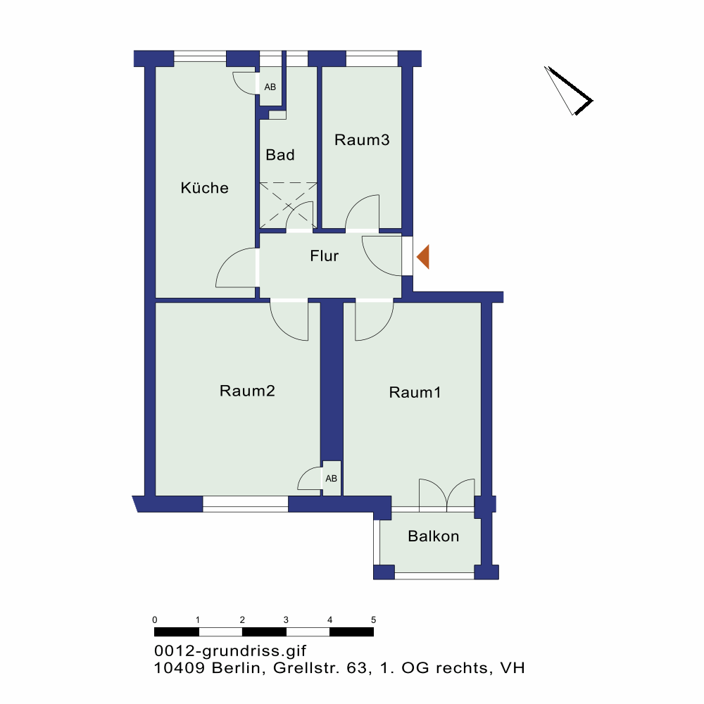 تصویر 2,5 Zimmer ohne WBS · Grellstr. 63, 10409 Berlin
