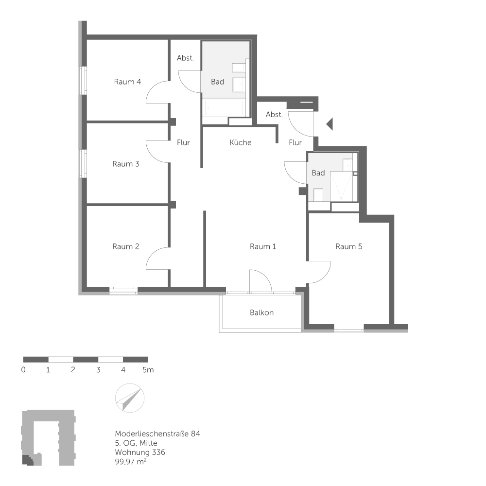 تصویر Helle 5-Z.-Wohnung mit Balkon – barrierefreie Objektgestaltung – provisionsfrei– nur mit WBS bis 220