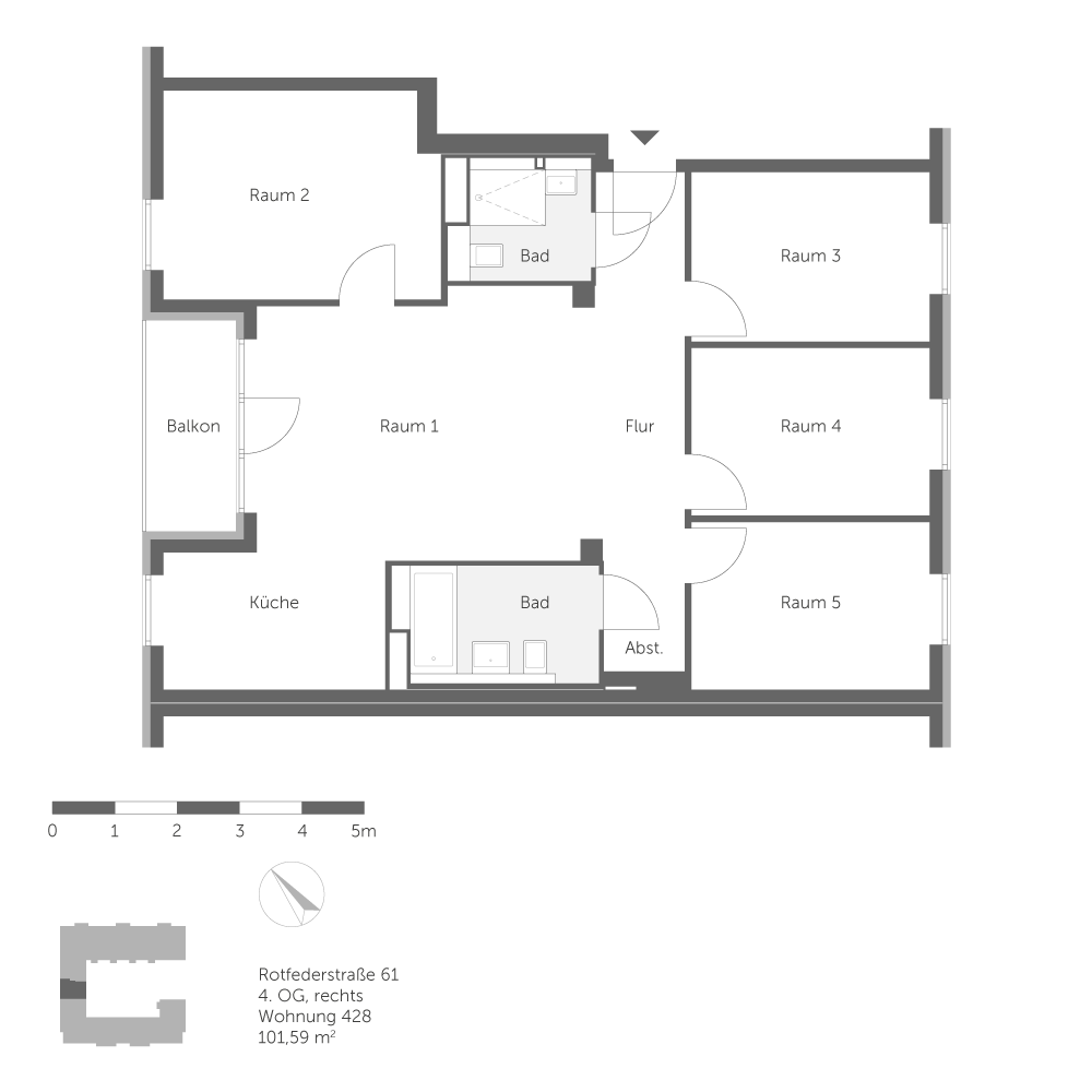 تصویر Helle 5-Z.-Wohnung mit Balkon – barrierefreie Objektgestaltung – provisionsfrei– nur mit WBS bis 220 · Rotfederstr. 61, 13599 Berlin