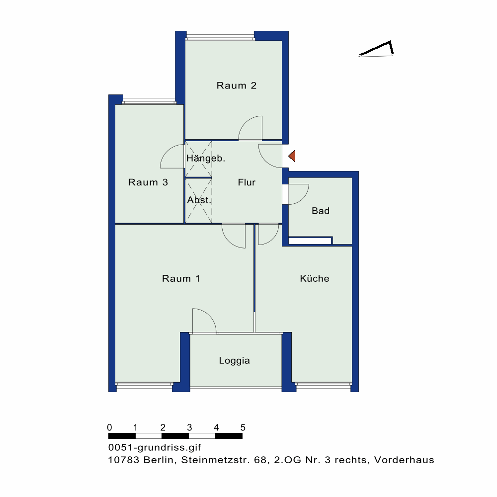 3-Zimmer mit Balkon in verkehrsberuhigter Straße